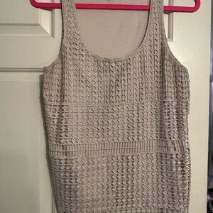 Express Tan Ribbed Sleeveless Tank Top